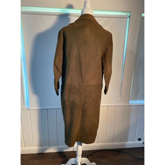 Vintage Lelcoite Espanol Green Suede Leather Women's Coat Size Large - Picture 4 of 7
